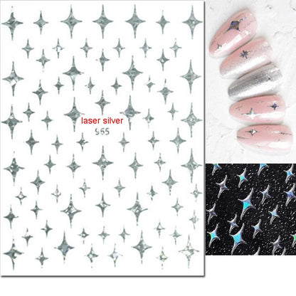 3d Nail Art Stickers Red Black White Love Hearts Stars Clouds French Full Tips Adhesive Nail Decals Slider For Manicure