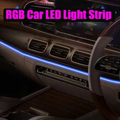 Car RGB Ambient LED Light Strip 1/2/3/4/5M APP Control USB Fiber Optic Atmosphere Lamp Neon Interior Console Decoration Lights