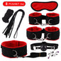 Hot Exotic Bed Bondage Set BDSM Kits Exotic Sex Toys For Women  Adults Games Leather Handcuffs Whip Gag Nipple Clamps Sex Shop