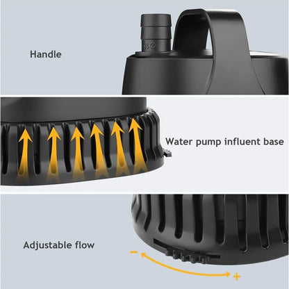 Submersible Water Pump, Ultra-Quiet Aquarium Pump for Pond, Garden Fountain, Underwater Use