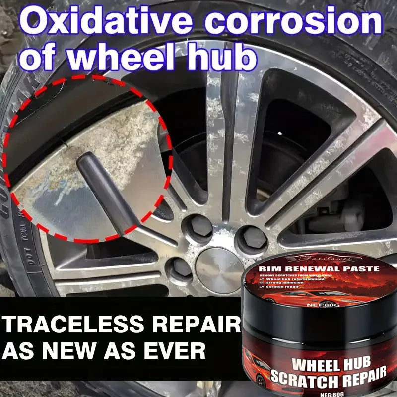 Car Wheel Rim Scratch Refurbishment Paste, Tire Rim Scratch Paint Repair Paste - Black And White Silver Aluminum Alloy Rim Profe