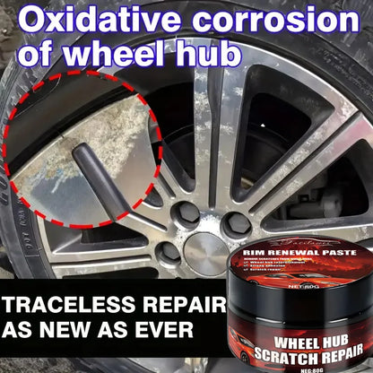 Car Wheel Rim Scratch Refurbishment Paste, Tire Rim Scratch Paint Repair Paste - Black And White Silver Aluminum Alloy Rim Profe
