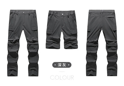 Men's Cargo Hiking Convertible Pants, Waterproof, Quick Dry, Lightweight, Removable Zipper, Perfect for Outdoor Adventures, Fishing and Camping, All-Season Versatile Hiking Gear.
