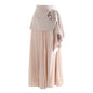 CHICEVER Elegant Spliced Asymmetrical Ruffles Skirts for Women High Waist Patchwork Appliques Pleated Long Skirt Female Spring