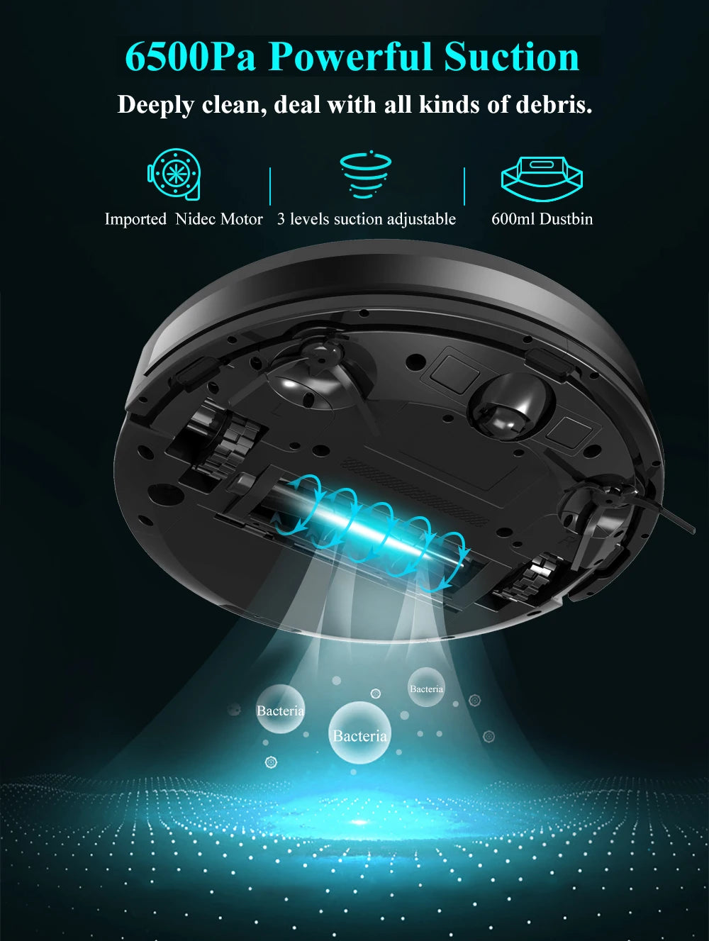 Robot Vacuum Cleaner ABIR X8,Laser Lidar,6500pa Suction,Multi-Floor Map,UV Lamp,TOF Wisdom,APP Restricted Area,Smart Home Mop