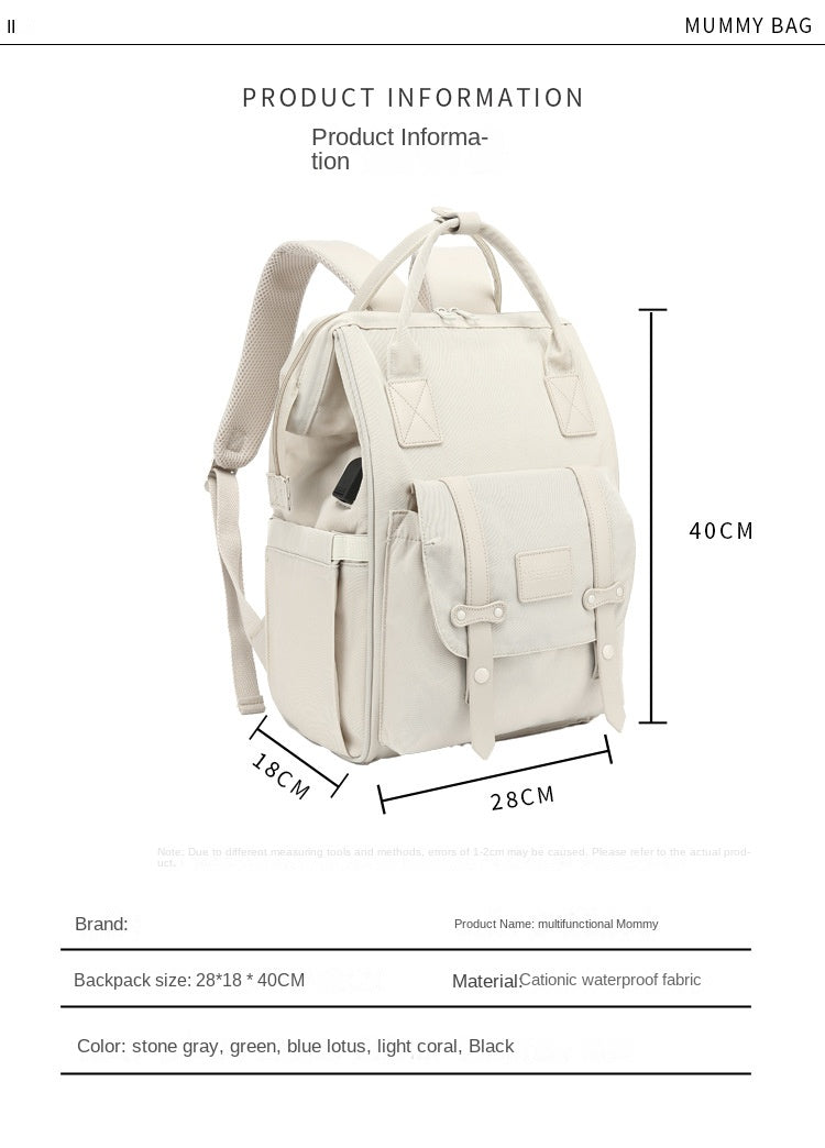 Baby Diaper Bags Mom Backpack Maternity Bag for Baby Large Capacity Mommy Bag Waterproof Travel Baby Stroller Bag Mother Kids
