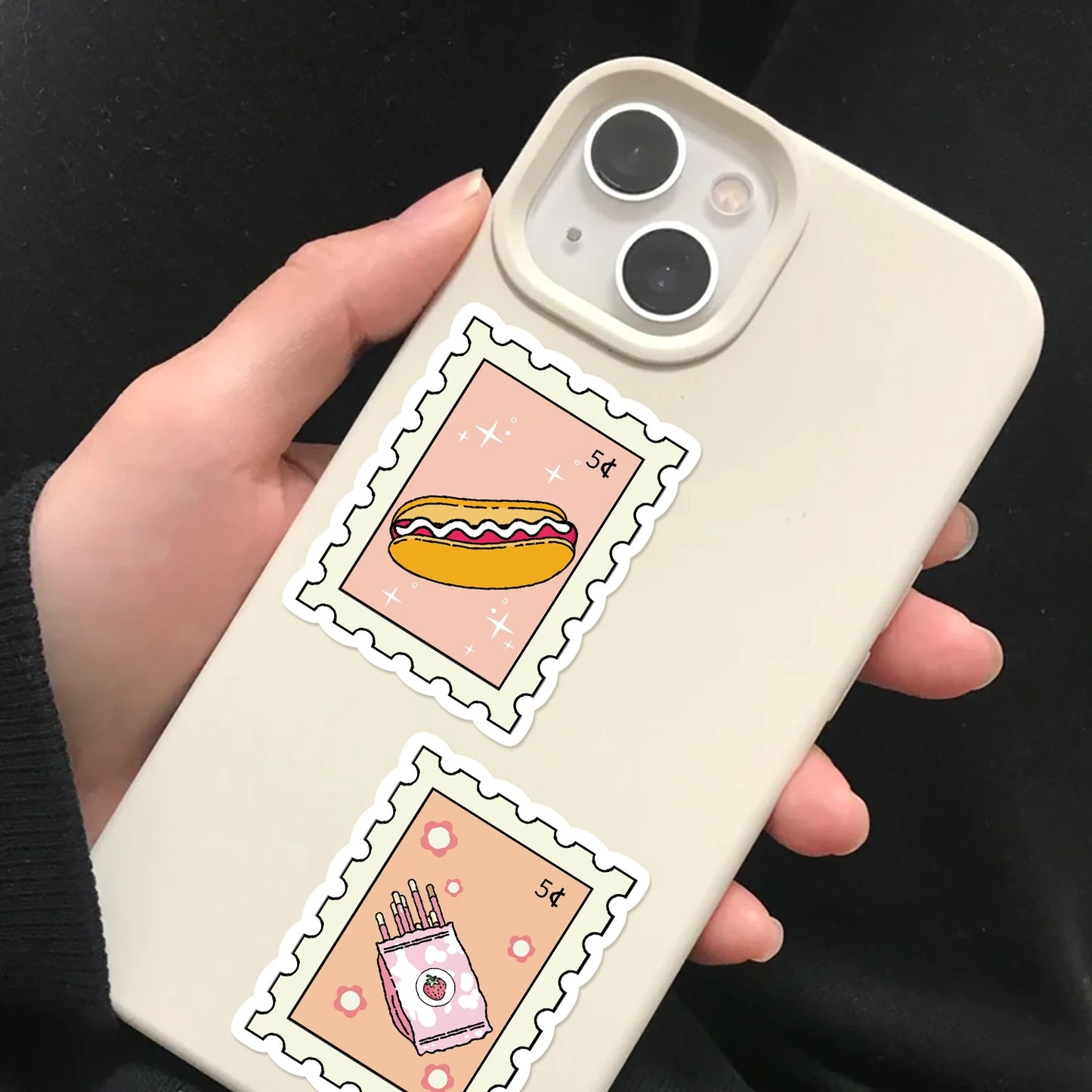50/100PCS Cartoon Stamps Stickers Decals For Laptop Letter Scrapbook Luggage DIY Aesthetic Waterproof Stickers Creative Gifts