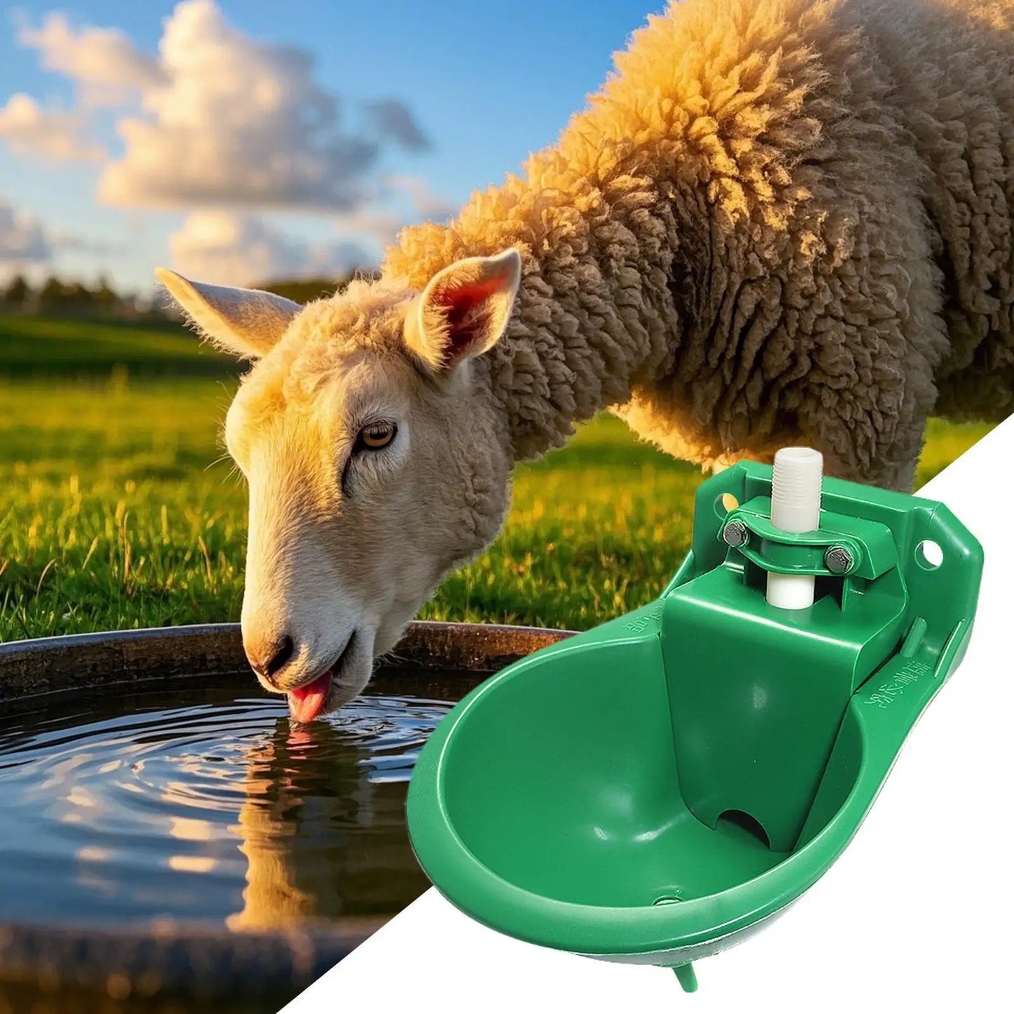 Goat Water Trough Horse Waterer Fountain Drinker Container 500ml Tank for Farm Poultry Dogs Chicken Coop Cattle Pet Sheep