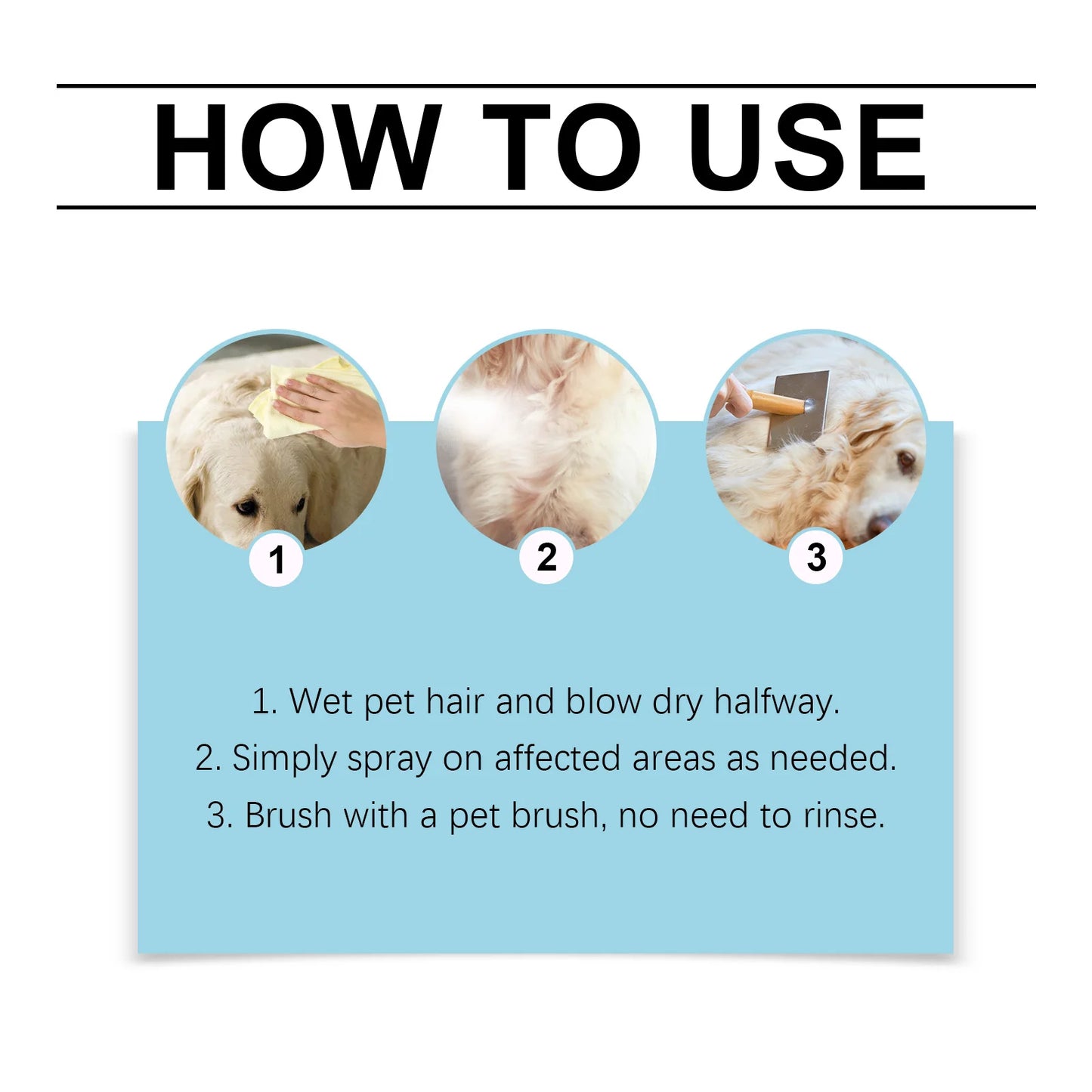 100ML Pet Detangling Spray Herbal Formula Smoothing Hair Remove Tangles, Knot & Mats Refreshing Maintain Pet Hair Grooming Spray