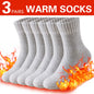 3 Pairs Winter Thick Towel Men's Socks Man's Outdoor Sports Long Socks Cold Resistant Frost Proof Snow Socks For Man Gift 39-44
