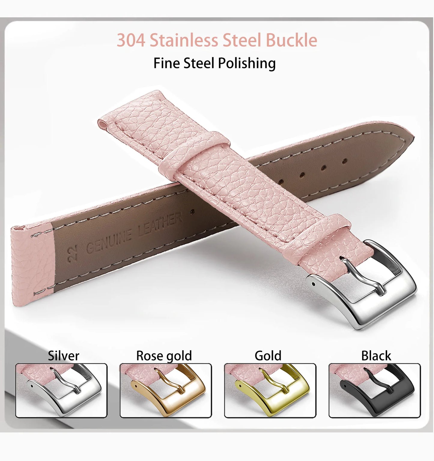 SAMCO Genuine Leather Watch Band 12/14/16/18/19/20/21/22/24 mm Watch Strap for Man Women High-quality Wrist Watchband + Tool