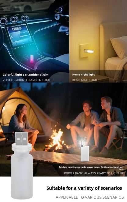 New USB Led Flash Candles Light Bulb Car Interior Decoration Light Car Ambient Lamp Night Frosted Light for Home Car Decoration