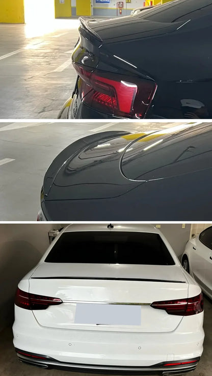 For Audi Accessories A5 S5 RS5 A3 A4 A6 Sedan S Line Car Rear Wing Trunk Tail Spoiler Lip Rubber Black Soft Plastic Gloss Black