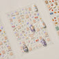 Collage Text English Letter Musical Note Star Graffiti Colorful 5D Love Heart Bowknot Nail Art Sticker Adhesive Manicure Decals