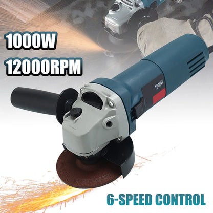 1000W 125mm Electric Angle Grinder Machine 6 Speeds Electric baking Machine DIY Woodworking Polishing Power Tool 220V