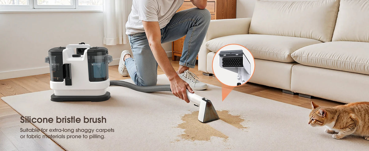 Powerful Carpet Cleaner 13.5 KPa Lubluelu V6 with 1.75L Dual Tanks, 5M Cord 1.7M Hose - Deep Clean Sofa Mattress Car Seat Pet Stains