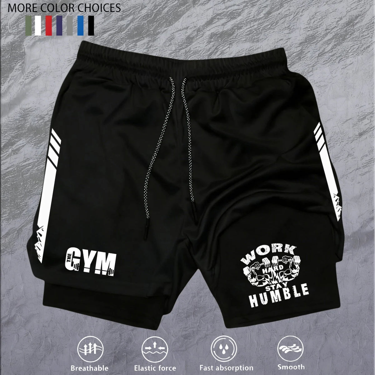 Men 2 in 1 Double Deck Marathon Running Shorts Fitness Training Pants Men's Racing Shorts Gym Wear Jogging Workout Sports Shorts