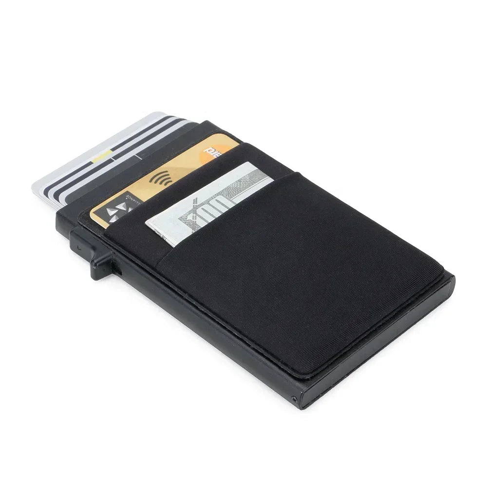 Unisex Anti Rfid Blocking Protected ID Credit Magic Card Holder Men Thin Slim Minimalist Smart Wallets Metal ID Cardholer Case