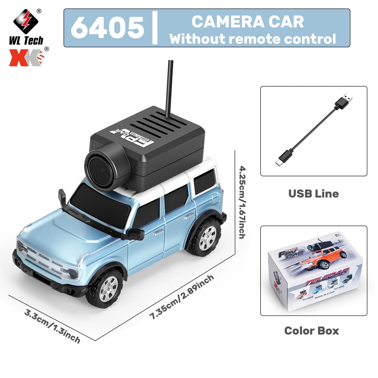 WLtoys 1/64 Mini RC Car with 720P FPV Camera Wifi APP Control 2.4G Reomte Contorl Racing Vehicle Toy for Children 6405 6406