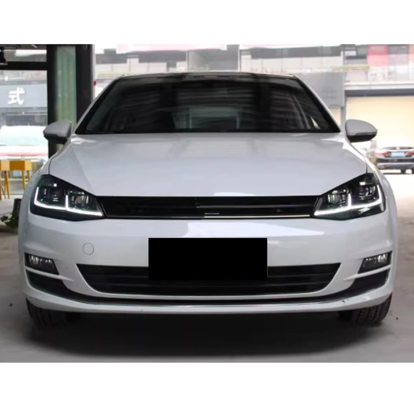 LED Headlights for Volkswagen VW Golf VII Golf MK7 TSI TDI 2012-2017 DRL Blackout Front Lamps Assembly [Not Fit GTI/R/GTD]