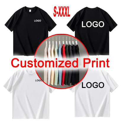 Customized Cotton Printed T-shirts Men Fashion Short Sleeve Round Neck Tshirt Women Personality Casual Tee Tops Camiseta