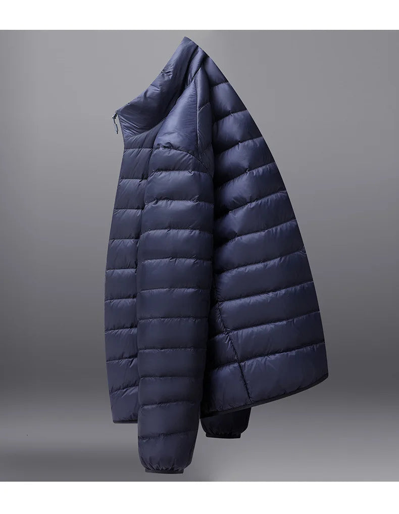 Men's Stand-Collar Hooded Lightweight Down Jacket for Winter - 90% Duck Down, Sporty, Warm & Versatile (Couple Style Available)