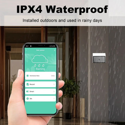 2 in 1 Tuya Zigbee Rain Sensor with Light Detector IPX4 Outdoor Waterproof Rain Detector Work with Smart Life Home Assistant Z2M