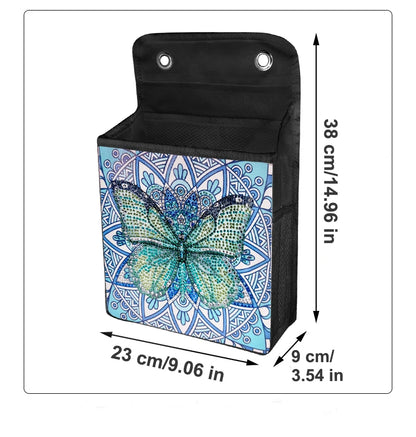 1pc/Set DIY Butterfly Diamond Art Hanging Storage Bags Canvas Crystal Rhinestone Cats Diamond Painting Storage Bags for Hanging