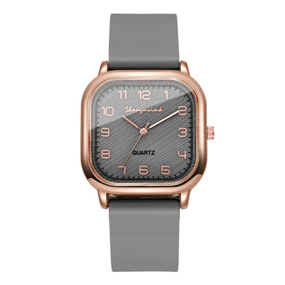 Fashion Square Women Watches Casual Silicone Strap Quartz Watch for Girls Clock Reloj Mujer