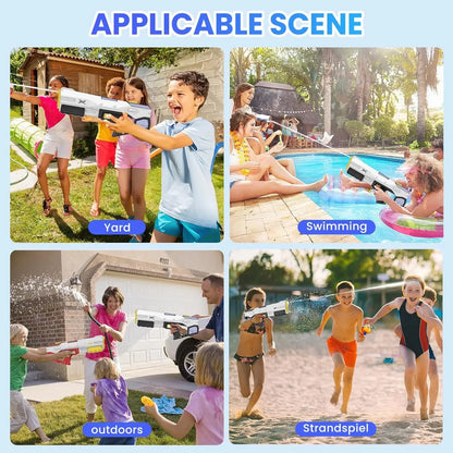 Automatic Water Absorption Electric Water Gun 2 Shooting Modes 450ML Large Capacity Portable Summer Water Blaster Toy For Kids Adults Pool Beach Backyard Outdoor Fighting Game