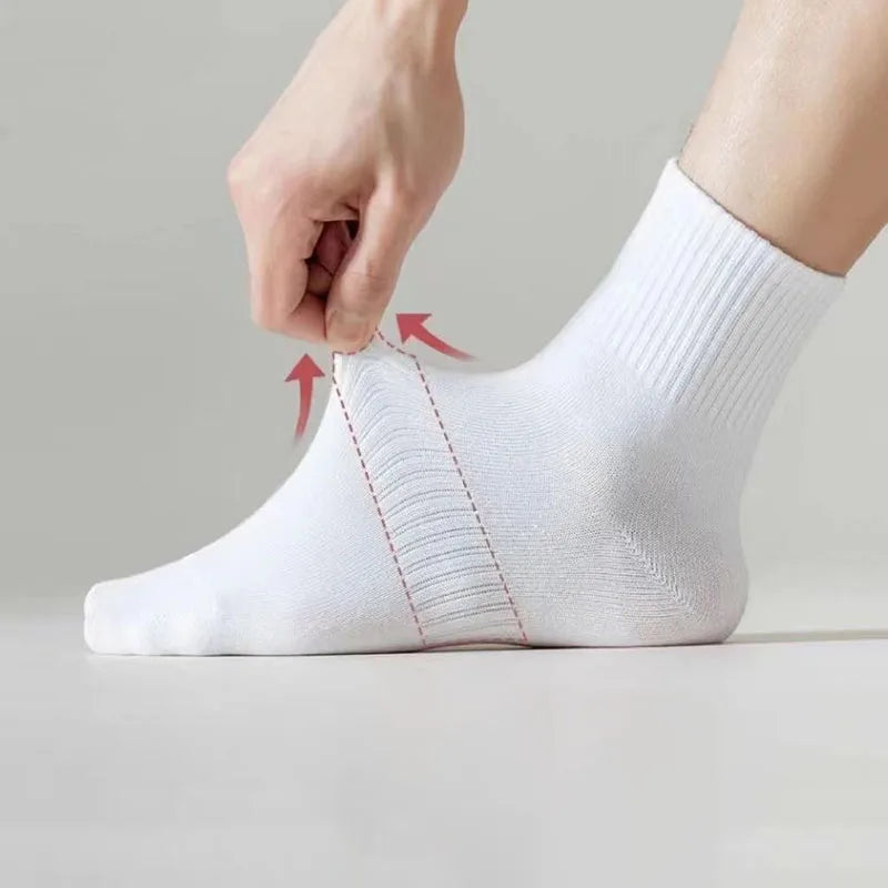10/20 Pairs Neutral Solid Color Round Neck Socks Spring Summer Sweat Absorbing Breathable Soft Comfortable Couple Sports Socks