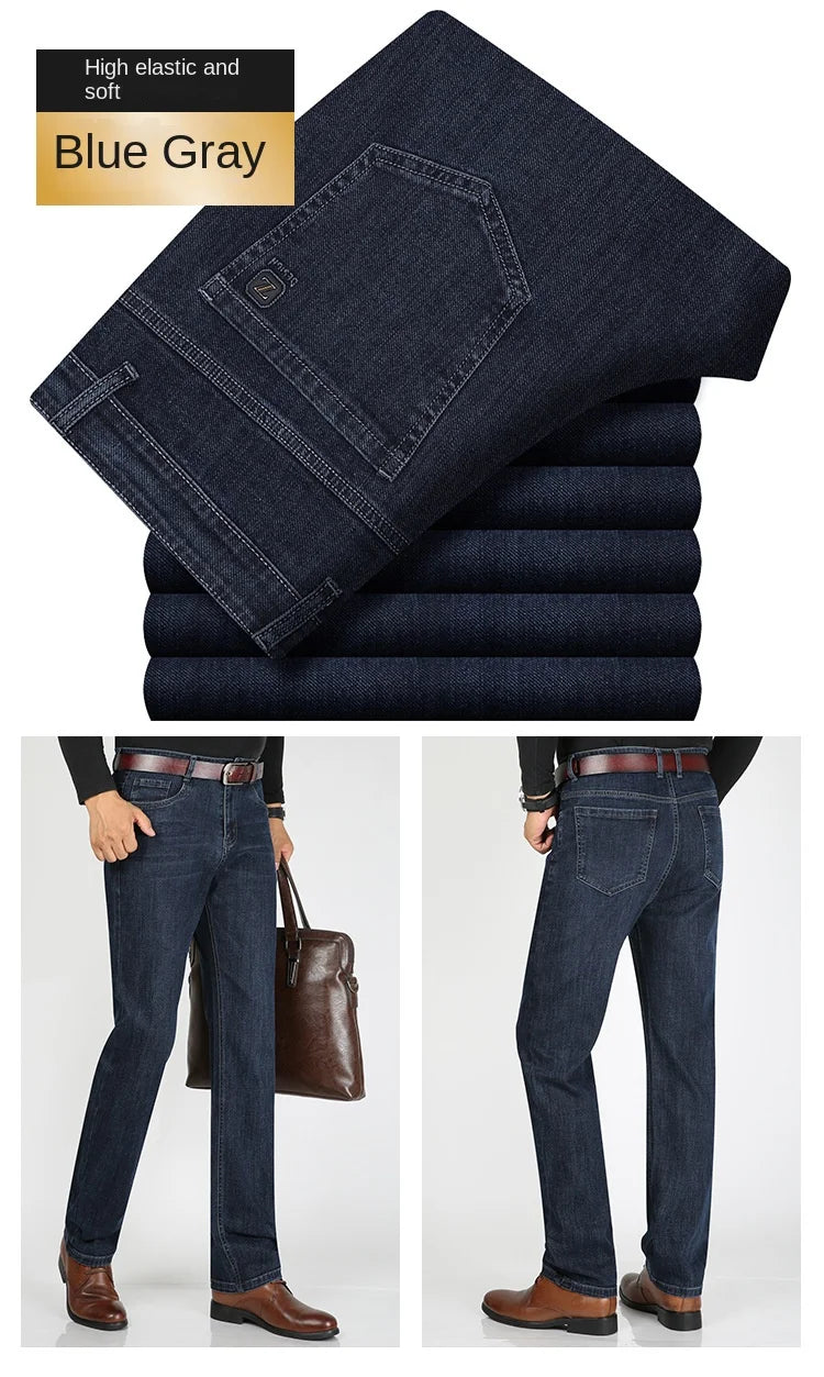 High Waist Denim Jeanse For Men Pants Plus Size 40 42 Fashion Designer Jeans Trousers For Men Street Wear Straight Loose Autumn