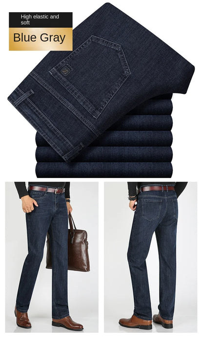 High Waist Denim Jeanse For Men Pants Plus Size 40 42 Fashion Designer Jeans Trousers For Men Street Wear Straight Loose Autumn