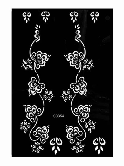 Flower Tattoo Stencil Reusable Henna Template for Hand and Body Henna Tattoo Design for Wedding Festival Party Tattoo Tools