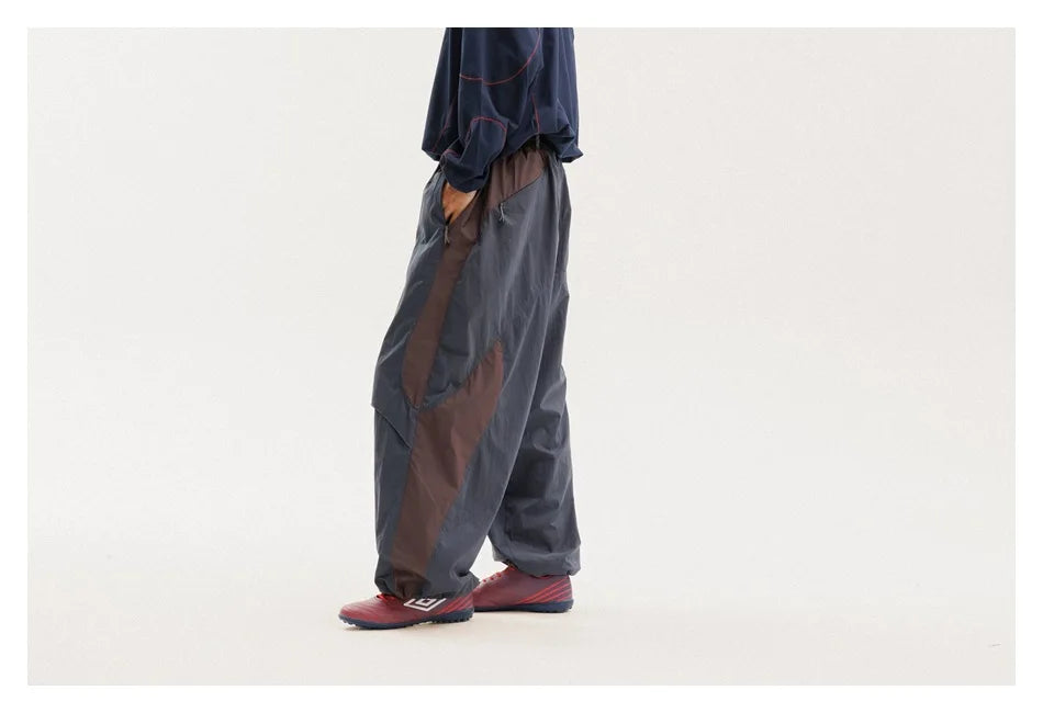 Men Women Splice Fashion Outdoor Loose Casual Lightweight Quick Dry Sports Cargo Baggy Pants Track Trouser Jogger Sweatpants
