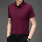 Men's Ultra Stretch Short Sleeve Shirt Business Casual  Breathable Stretchable Abrasion-Resistant Solid Color Short Sleeve Shirt