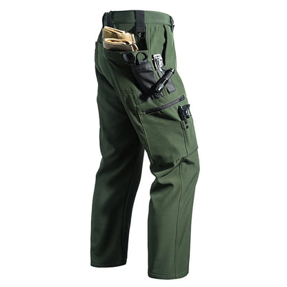 Men's City Cargo Autumn Winter Fleece Softshell Hiking Pants Fishing Climbing Trekking Casual Hunting Camping Trousers M-5XL