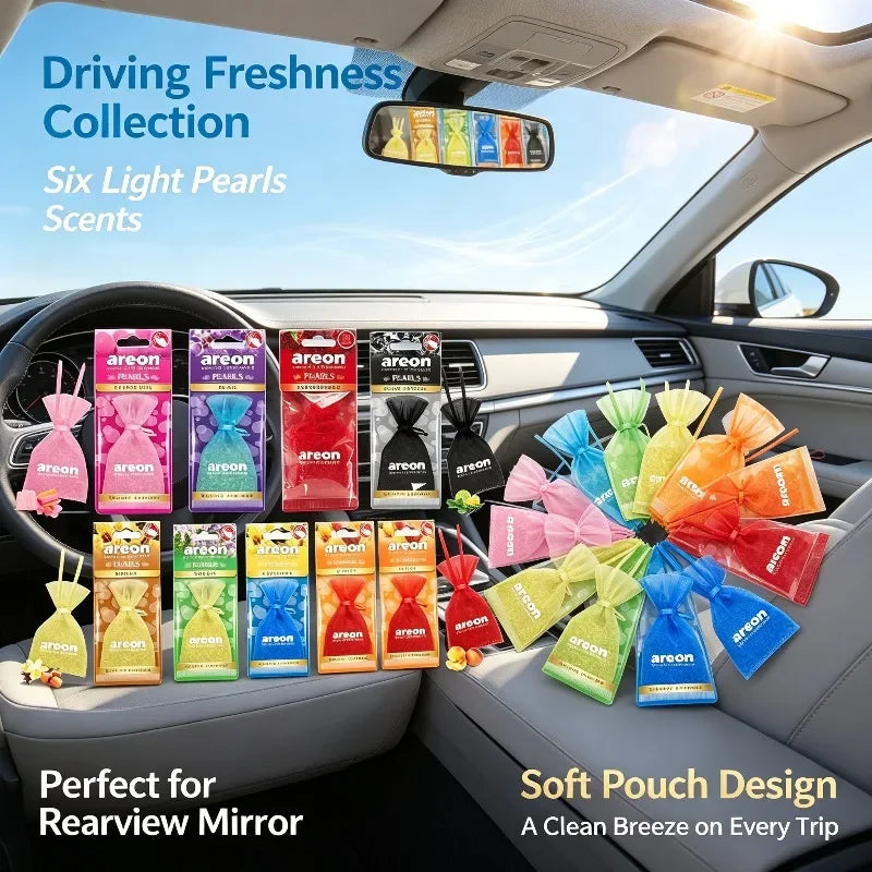 Areon Pearls Mesh Pouch Air Freshener Mixed Scent Bead‑Filled Hanging Fragrance Sachet 10‑40 Pcs