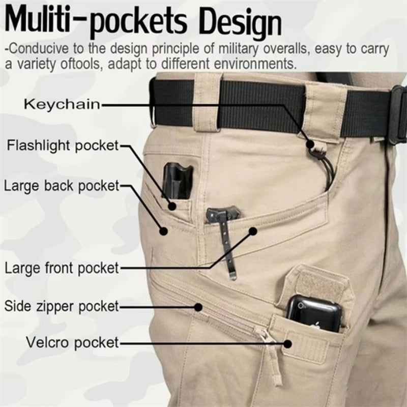 Tactical Cargo Pants Men Outdoor Waterproof SWAT Combat Military Camouflage Trousers Casual Multi Pocket Male Work Joggers
