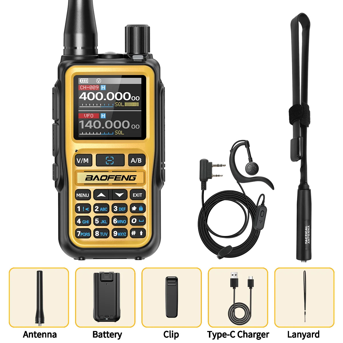 Baofeng UV-5R Mini Walkie Talkie Bluetooth Programming APP Long Range 999 Channels Radio With Protective Case Tactical Antenna