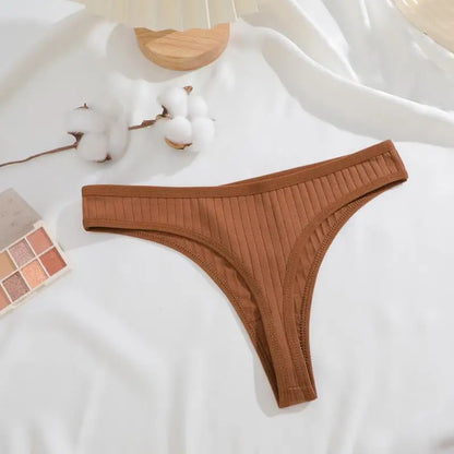 8Pcs/Set Cotton Seamless Thongs For Women Sexy Low Rise Solid Color Breathable Pantys Female Comfortable Soft G-String Underpant