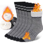 3 Pairs Men Women Merino Wool Crew Socks Thickened Thermal and Warm Socks for Winter Work Outdoor Hiking Running Sports Large