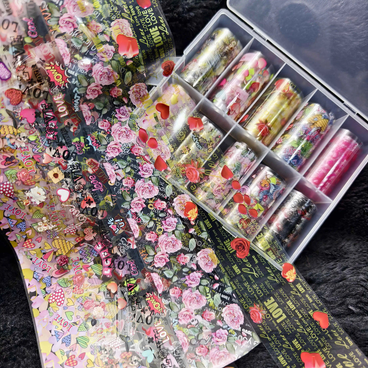 10Rolls Halloween  Flower Plaid Angel Marble  Bow Nail Foils Transfer Paper  Nail Art Stickers   Decal  Nails Decoration