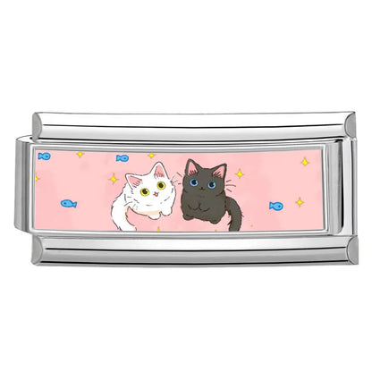 2025 New Women's Gift Cute Rabbit Cat Dogs Italian Charms Links Beads Fit 9mm Stainless Steel Modular Modular Bracelet Jewelry