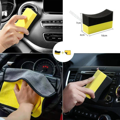 5/10pcs Car Wheel Cleaning Sponge Tire Wash Wiper Water Suction Sponge Pad Wax Polishing Tire Brushes Tools Car Wash Accessories