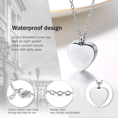 Cremation Jewelry Heart Pendant Necklace Owner and Pet Pattern Souvenir Ashes Urn Jewelry to Commemorate Beloved Pet