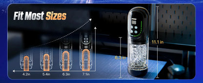 Mrgras Male Masturbator Penis Pump - Male Sex Toys for Men with Upgrade 12 S Vacuum Pump & 7 Thrusting Rotating Vibrating Sucking Licking LCD Adult Toys Mens Sex Toys Pocket Pussy Pumps & Enlargers,Pocket Pussy Mens Sex Toy B