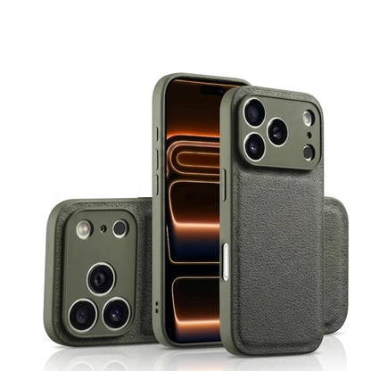 Business Moon Pit Texture Phone Case, Solid Color Full‑Coverage Shockproof Protective Cover for iPhone 17 Pro Max 16 15 14 13 12