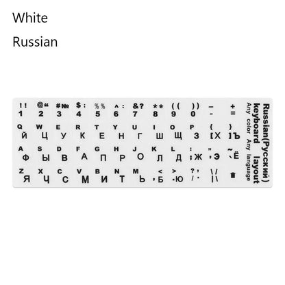 Non-slip Arabic Deutsch Spanish Keyboard Stickers Russian Letter Alphabet Layout English Wear-resistant Keyboard Covers