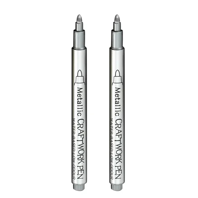 1/2PCS Gold Silver Metallic Marker Pen Waterproof Permanent Paint Marker Pen for Rock, Mug, Ceramic, Glass DIY Painting Supplies